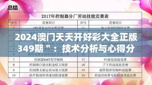 2024澳门天天开好彩大全正版349期":技术分析与心得分享的结合